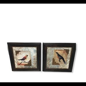 Small Bird Canvas Pictures in Wood Frame